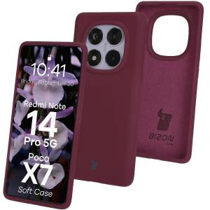 Silikonowe etui Bizon Soft Case do Xiaomi Redmi Note 14 Pro 5G / Poco X7, ciemnofioletowe