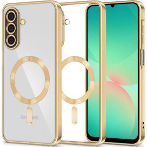 Etui z osłoną aparatu Tech-Protect MagFlex do Galaxy A26 5G do MagSafe, przezroczysto-złote