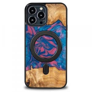 Drewniane etui do iPhone 13 Pro Max, Bewood Unique Neons Vegas do MagSafe