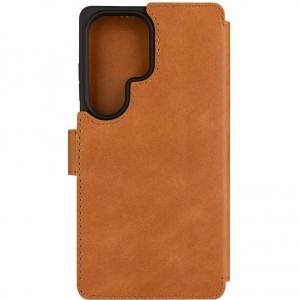 Etui zamykane z naturalnej skóry Fixed ProFit do Galaxy S25 Ultra, brązowe