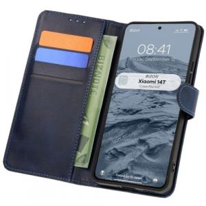 Etui z klapką Bizon Case Pocket do Xiaomi 14T, granatowe