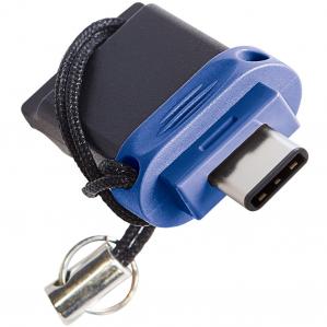 OUTLET: Pendrive USB-C, USB-A 3.2 Gen 1, Verbatim Dual 32 GB, 5 Gb/s, czarno-niebieski