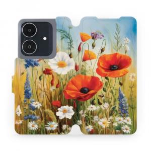 Etui z klapką do Realme Note 60, Mobiwear Book, łąkowe kwiaty