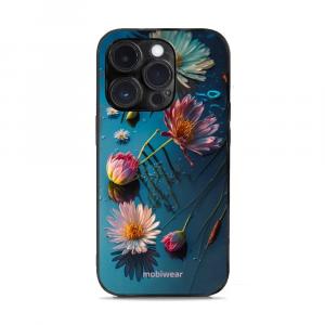 Etui ochronne do iPhone 14 Pro, Mobiwear Glossy Case, niebiesko-kwieciste