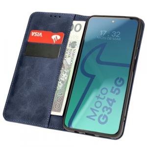 Etui z klapką Bizon Case Pocket Pro do Motorola Moto G34 5G, granatowe