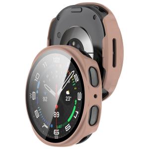 Etui ze szkłem do zegarka Bizon Case+Glass Watch do Galaxy Watch 8 40 mm, różowe