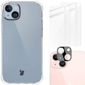 Etui + 2x szkło + obiektyw Bizon Case Clear Pack do Apple iPhone 15 Plus, przezroczyste