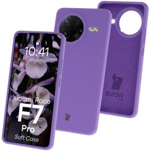 Silikonowe etui Bizon Soft Case do Xiaomi POCO F7 Pro, fioletowe