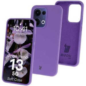 Silikonowe etui Bizon Soft Case do Oppo Reno13, fioletowe