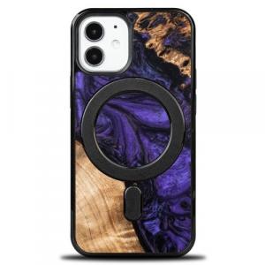 Drewniane etui do iPhone 12 Mini, Bewood Unique Violet do MagSafe
