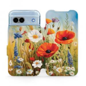 Etui z klapką do Google Pixel 8a, Mobiwear Book, łąkowe kwiaty