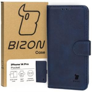 Etui z klapką Bizon Case Pocket do iPhone 14 Pro, granatowe