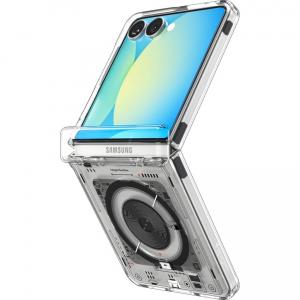 Etui Spigen Ultra Hybrid Pro Mag do MagSafe do Galaxy Z Flip7, przezroczysto-wzorzyste (Neo One)