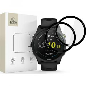 Szkło hybrydowe Tech-Protect Glass Flex+ do Garmin Forerunner 255 / 255 Music, 2 sztuki, przezroczyste z czarną ramką