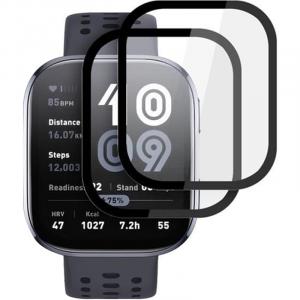 Szkło hybrydowe Tech-Protect Glass Flex+ do Amazfit Bip 6, 2 sztuki, przezroczyste z czarną ramką