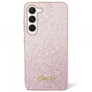 Etui Guess Hardcase Glitter Script do Galaxy S24 Ultra, różowe