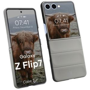 Pancerne etui Bizon Case Tur do Galaxy Z Flip7, jasnoszare