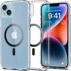 Etui Spigen Ultra Hybrid Mag z MagSafe do iPhone 14 Plus, przezroczysto-czarno-karbonowe