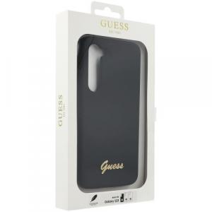 Etui Guess Hardcase Silicone Vintage Gold Logo do Galaxy S23, czarne