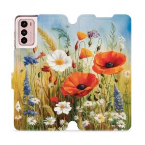 Etui z klapką do Motorola Moto G42, Mobiwear Book, łąkowe kwiaty