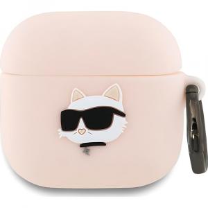 Etui Karl Lagerfeld Silicone Choupette Head 3D Case AirPods 4, różowe