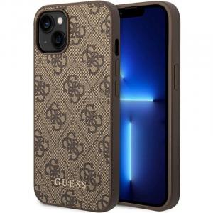 Etui Guess Hardcase 4G Metal Gold Logo do iPhone 15 / 14 / 13, brązowe