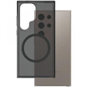 Etui CARE by PanzerGlass Flagship Urban Combat Qi do Galaxy S25 Ultra, przydymione z czarną ramką