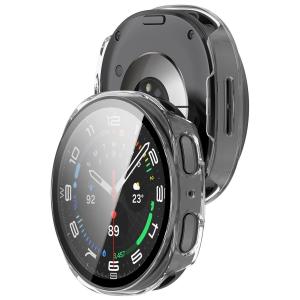 Etui ze szkłem do zegarka Bizon Case+Glass Watch do Galaxy Watch 8 44 mm, przeźroczyste