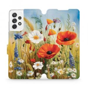 Etui z klapką do Galaxy A72 5G, Mobiwear Book, łąkowe kwiaty