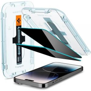 Szkło do etui + Aplikator Spigen Glas.tr Privacy EZ Fit 2-Pack do iPhone 14 Pro