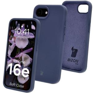 Silikonowe etui Bizon Soft Case do iPhone 16e, ciemnoniebieskie