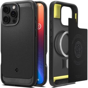 Etui Spigen Rugged Armor Mag do MagSafe do iPhone 16 Pro, czarne