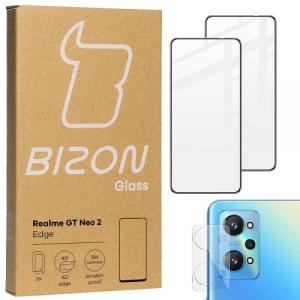 Szkło hartowane Bizon Glass Edge - 2 sztuki + ochrona na obiektyw do Realme GT Neo 2 / GT Neo 3T