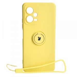 Etui Bizon Case Silicone Ring Sq do Xiaomi Redmi Note 12 5G/Poco X5, żółte