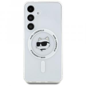Etui Karl Lagerfeld Button Choupette Head do MagSafe do Galaxy S25 Plus, przezroczyste