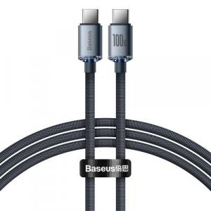 Kabel Baseus Crystal Shine 100W 5A USB-C do USB-C 1,2m, czarny