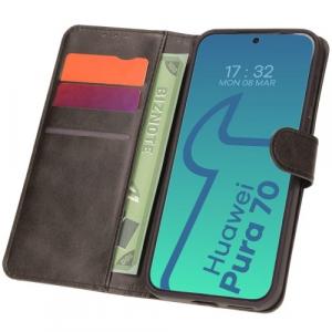 Etui z klapką Bizon Case Pocket do Huawei Pura 70, czarne