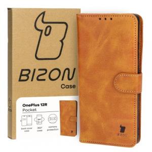 Etui z klapką Bizon Case Pocket do OnePlus 12R, brązowe