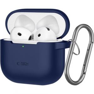 Etui Tech-Protect Silicone Hook do Apple AirPods 4, granatowe