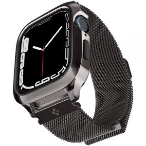 OUTLET: Etui z paskiem Spigen Metal Fit Pro do Apple Watch 45/44 mm, grafitowe