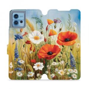 Etui z klapką do Motorola Moto G72, Mobiwear Book, łąkowe kwiaty