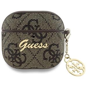 Etui Guess 4G Strass Charm Case AirPods 4, brązowe