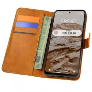 Etui z klapką Bizon Case Pocket do Motorola Moto G55 5G, brązowe