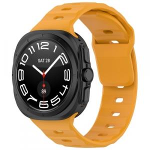 Silikonowy pasek Bizon Strap Watch Silicone do Galaxy Watch Ultra 47 mm, żółty