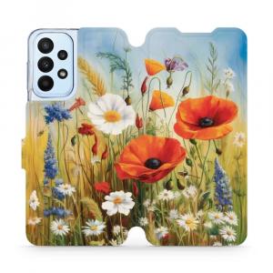 Etui z klapką do Galaxy A23 4G, Mobiwear Book, łąkowe kwiaty