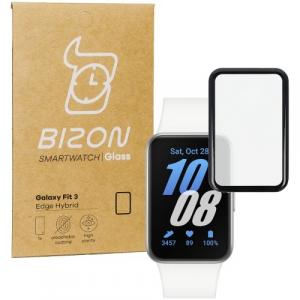Szkło hybrydowe Bizon Glass Watch Edge Hybrid dla Galaxy Fit 3, czarne