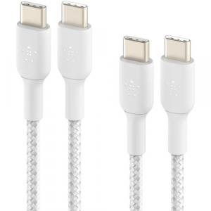 Kabel x2 Belkin Boost Charge Braided 2-Pack USB-C do USB-C 1m, biały