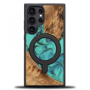 Drewniane etui do Galaxy S25 Ultra, Bewood Unique Turquoise do MagSafe