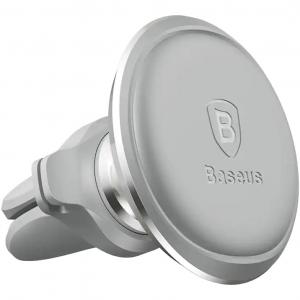 Uchwyt samochodowy magnetyczny na telefon na kratkę nawiewu, Baseus Car Holder Magnetic Grip, srebrny