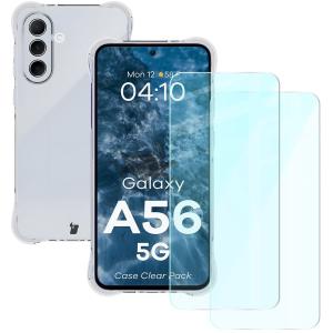 Elastyczne etui + 2x szkło hartowane Bizon Case Clear Pack do Galaxy A56 5G